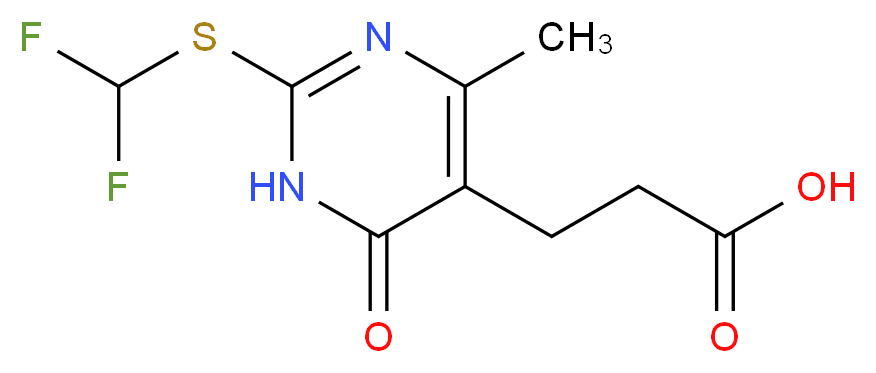 3-{2-[(difluoromethyl)thio]-4-methyl-6-oxo-1,6-dihydropyrimidin-5-yl}propanoic acid_分子结构_CAS_)