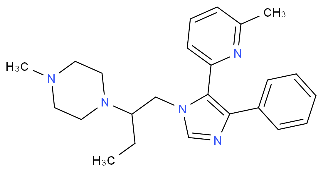 1-methyl-4-(1-{[5-(6-methylpyridin-2-yl)-4-phenyl-1H-imidazol-1-yl]methyl}propyl)piperazine_分子结构_CAS_)
