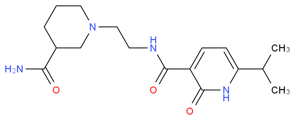 N-{2-[3-(aminocarbonyl)piperidin-1-yl]ethyl}-6-isopropyl-2-oxo-1,2-dihydropyridine-3-carboxamide_分子结构_CAS_)