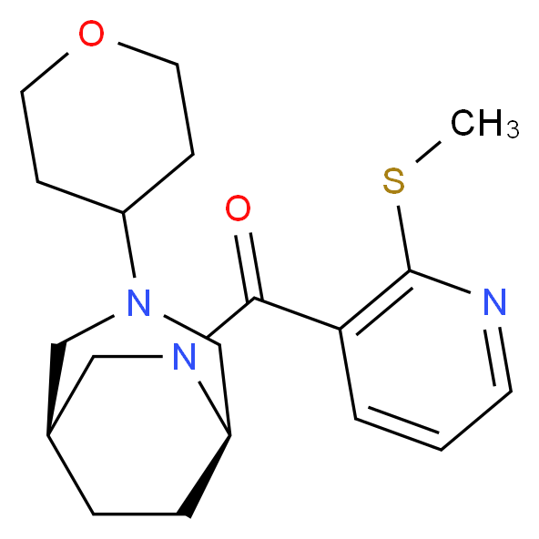 (1S*,5R*)-6-{[2-(methylthio)-3-pyridinyl]carbonyl}-3-(tetrahydro-2H-pyran-4-yl)-3,6-diazabicyclo[3.2.2]nonane_分子结构_CAS_)