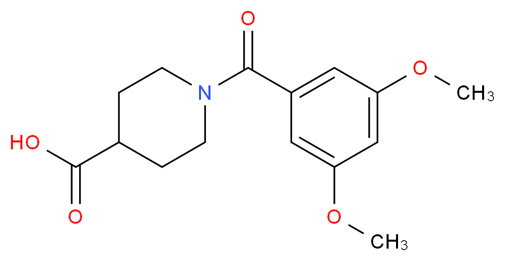 1-(3,5-dimethoxybenzoyl)piperidine-4-carboxylic acid_分子结构_CAS_352340-66-0)