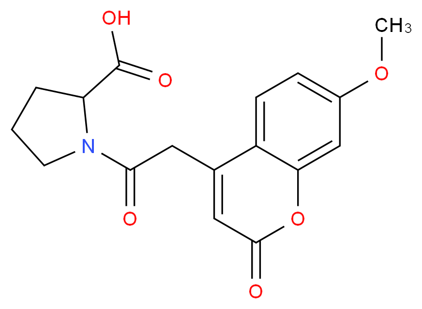 1-[2-(7-methoxy-2-oxo-2H-chromen-4-yl)acetyl]pyrrolidine-2-carboxylic acid_分子结构_CAS_359436-90-1