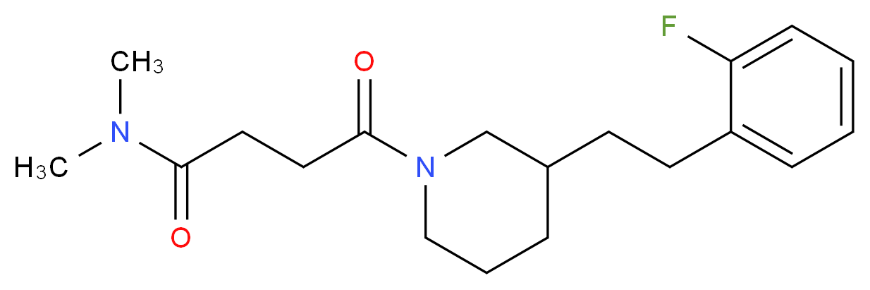 4-{3-[2-(2-fluorophenyl)ethyl]-1-piperidinyl}-N,N-dimethyl-4-oxobutanamide_分子结构_CAS_)
