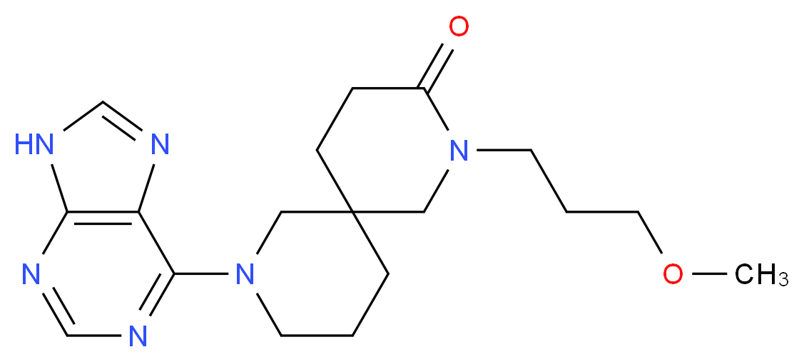 2-(3-methoxypropyl)-8-(9H-purin-6-yl)-2,8-diazaspiro[5.5]undecan-3-one_分子结构_CAS_)