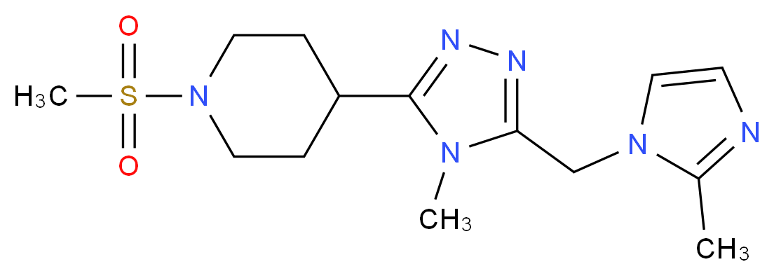 4-{4-methyl-5-[(2-methyl-1H-imidazol-1-yl)methyl]-4H-1,2,4-triazol-3-yl}-1-(methylsulfonyl)piperidine_分子结构_CAS_)