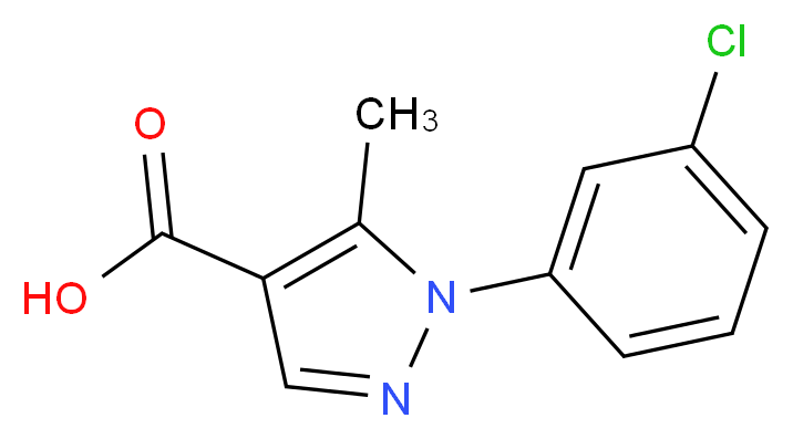 1-(3-chlorophenyl)-5-methyl-1H-pyrazole-4-carboxylic acid_分子结构_CAS_241799-33-7