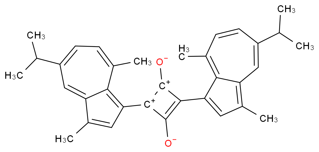 bis[3,8-dimethyl-5-(propan-2-yl)azulen-1-yl]cyclobut-3-ene-1,2-bis(ylium)-1,3-bis(olate)_分子结构_CAS_72939-79-8