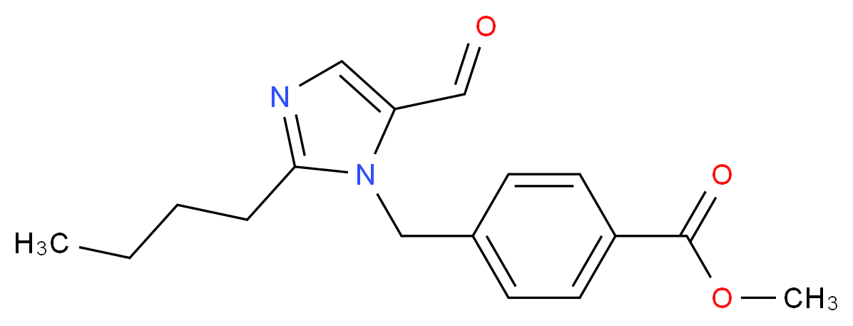 methyl 4-[(2-butyl-5-formyl-1H-imidazol-1-yl)methyl]benzoate_分子结构_CAS_133040-03-6