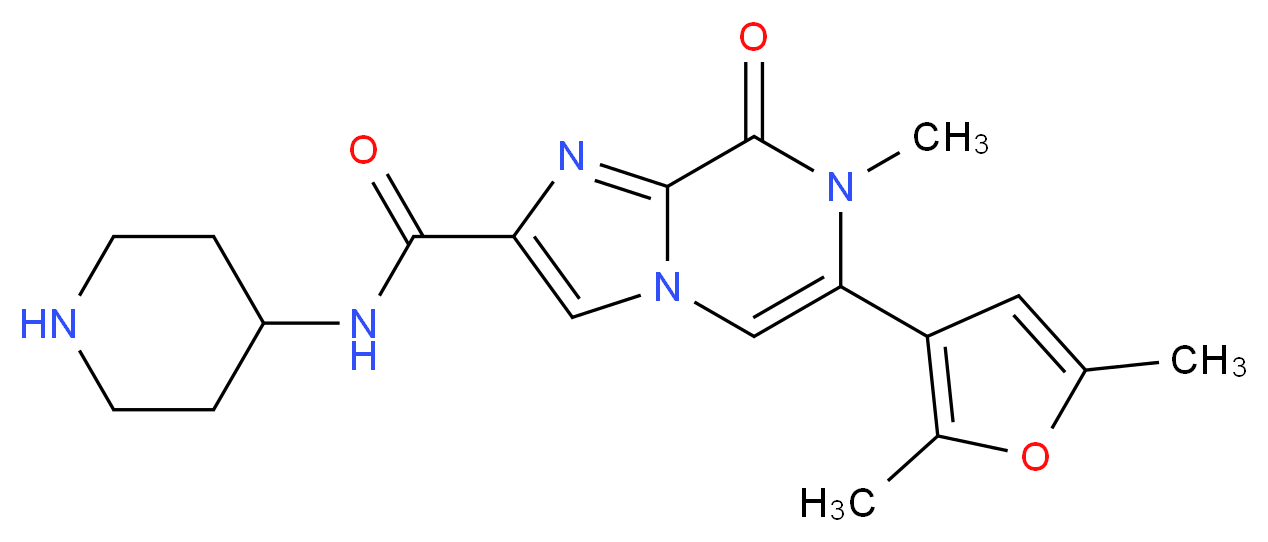 6-(2,5-dimethyl-3-furyl)-7-methyl-8-oxo-N-piperidin-4-yl-7,8-dihydroimidazo[1,2-a]pyrazine-2-carboxamide_分子结构_CAS_)