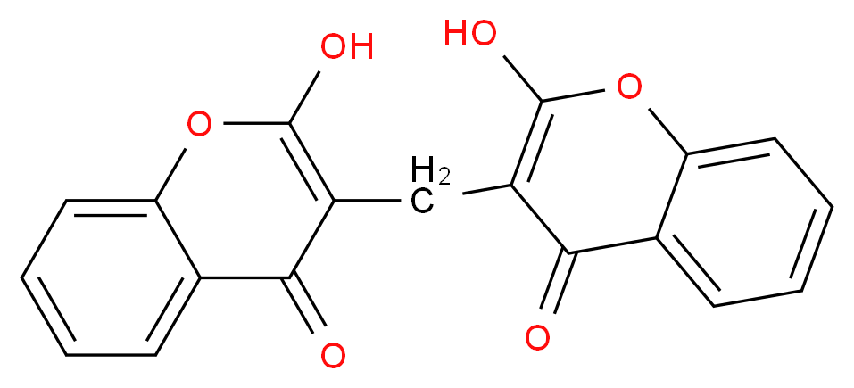 2-hydroxy-3-[(2-hydroxy-4-oxo-4H-chromen-3-yl)methyl]-4H-chromen-4-one_分子结构_CAS_66-76-2