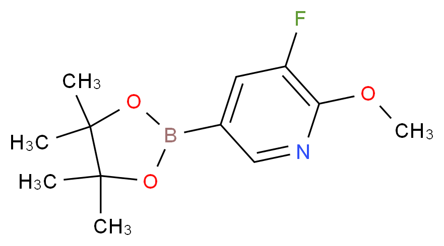 3-fluoro-2-methoxy-5-(tetramethyl-1,3,2-dioxaborolan-2-yl)pyridine_分子结构_CAS_1310384-35-0