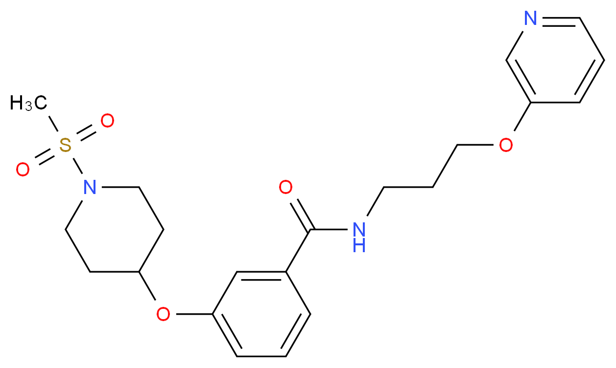 3-{[1-(methylsulfonyl)-4-piperidinyl]oxy}-N-[3-(3-pyridinyloxy)propyl]benzamide_分子结构_CAS_)