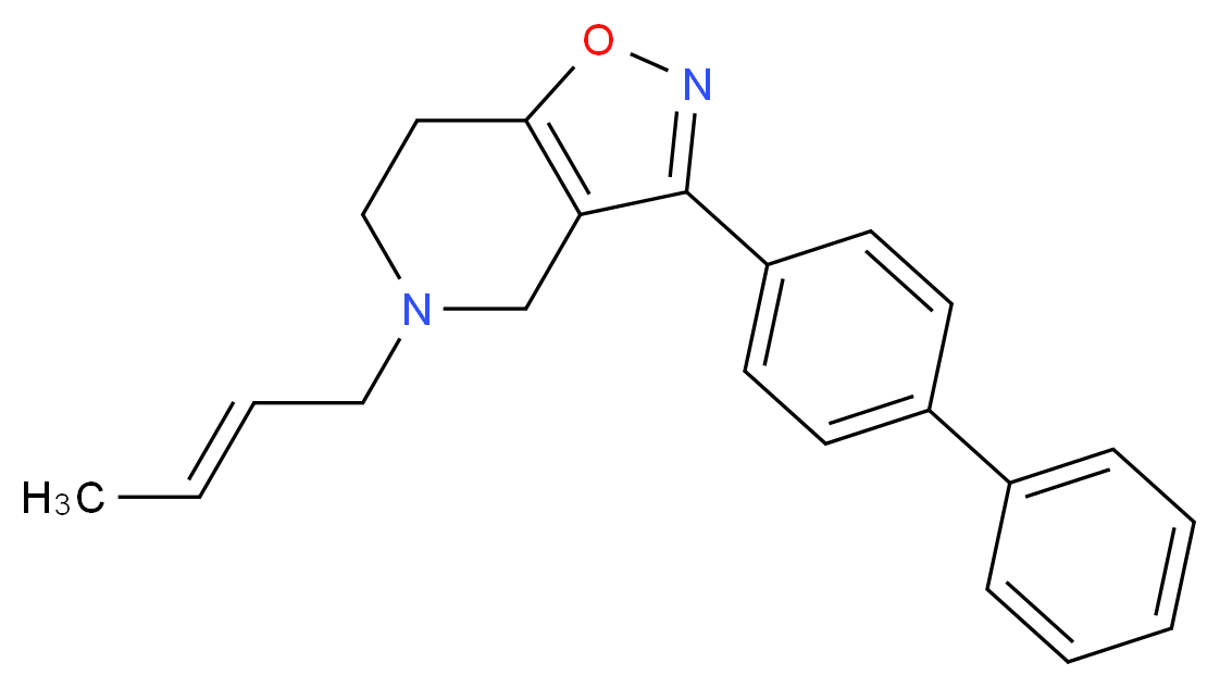 3-biphenyl-4-yl-5-[(2E)-but-2-en-1-yl]-4,5,6,7-tetrahydroisoxazolo[4,5-c]pyridine_分子结构_CAS_)