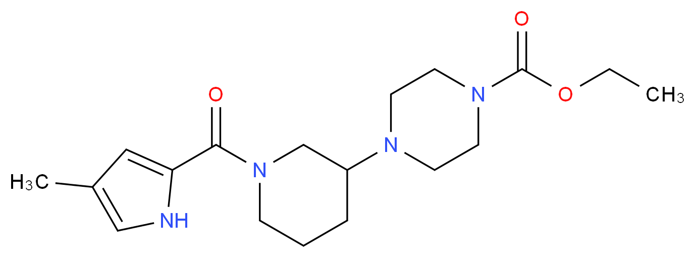 ethyl 4-{1-[(4-methyl-1H-pyrrol-2-yl)carbonyl]-3-piperidinyl}-1-piperazinecarboxylate_分子结构_CAS_)