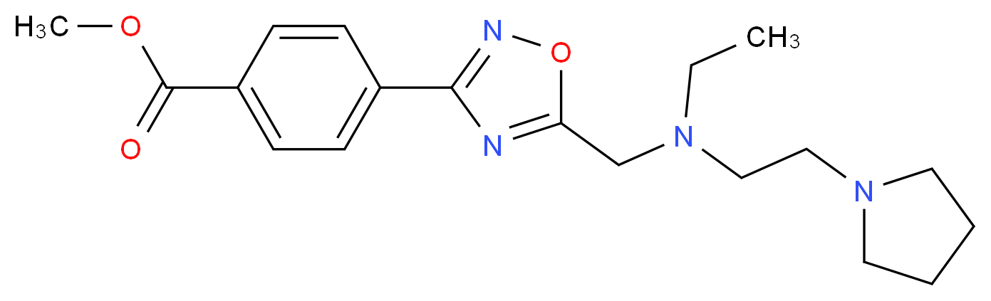 methyl 4-[5-({ethyl[2-(1-pyrrolidinyl)ethyl]amino}methyl)-1,2,4-oxadiazol-3-yl]benzoate_分子结构_CAS_)