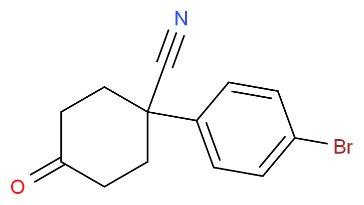 1-(4-bromophenyl)-4-oxocyclohexane-1-carbonitrile_分子结构_CAS_65619-28-5