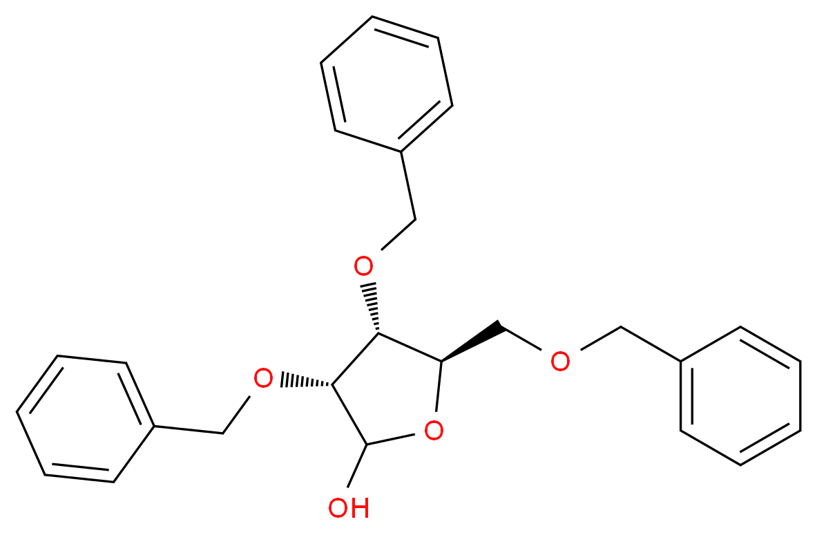 (3R,4R,5R)-3,4-bis(benzyloxy)-5-[(benzyloxy)methyl]oxolan-2-ol_分子结构_CAS_54623-25-5