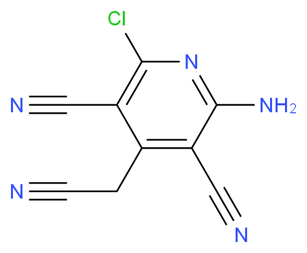 2-amino-6-chloro-4-(cyanomethyl)pyridine-3,5-dicarbonitrile_分子结构_CAS_19858-57-2