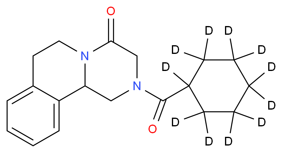 2-[(<sup>2</sup>H<sub>1</sub><sub>1</sub>)cyclohexane-1-carbonyl]-1H,2H,3H,4H,6H,7H,11bH-piperazino[2,1-a]isoquinolin-4-one_分子结构_CAS_1246343-36-1