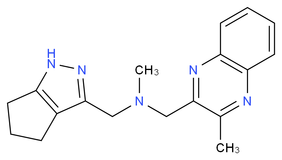 N-methyl-1-(3-methylquinoxalin-2-yl)-N-(1,4,5,6-tetrahydrocyclopenta[c]pyrazol-3-ylmethyl)methanamine_分子结构_CAS_)
