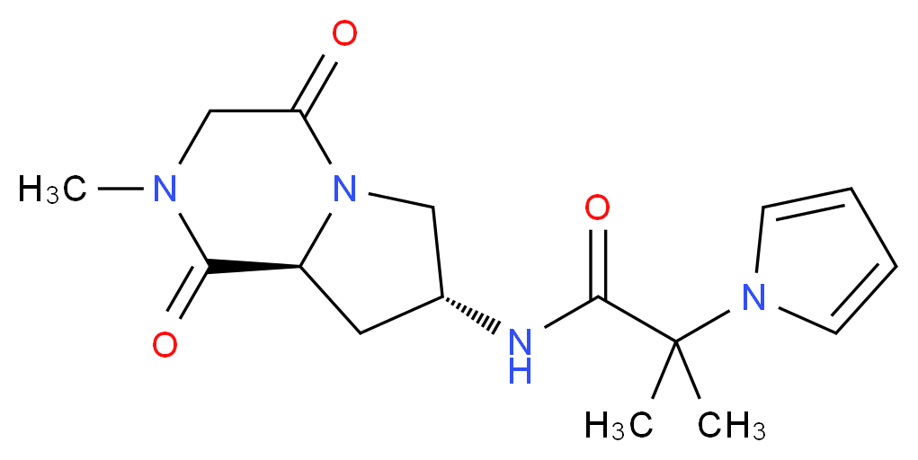 2-methyl-N-[(7R,8aS)-2-methyl-1,4-dioxooctahydropyrrolo[1,2-a]pyrazin-7-yl]-2-(1H-pyrrol-1-yl)propanamide_分子结构_CAS_)
