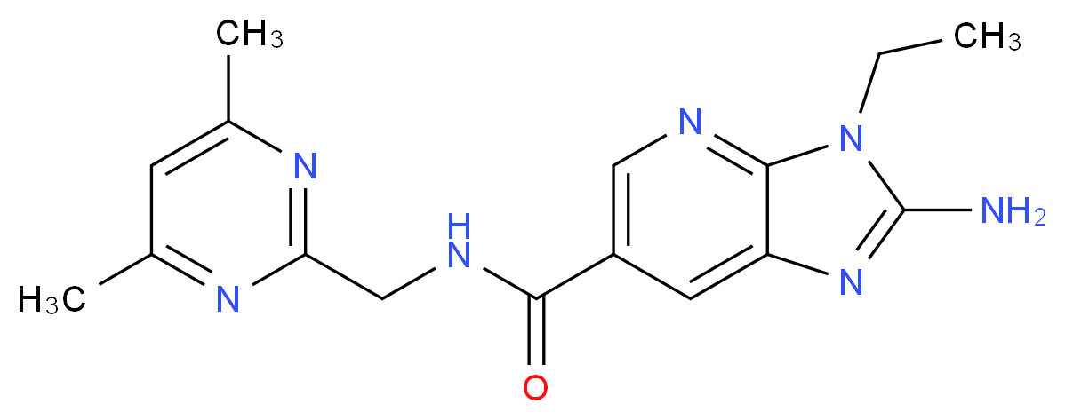 2-amino-N-[(4,6-dimethylpyrimidin-2-yl)methyl]-3-ethyl-3H-imidazo[4,5-b]pyridine-6-carboxamide_分子结构_CAS_)