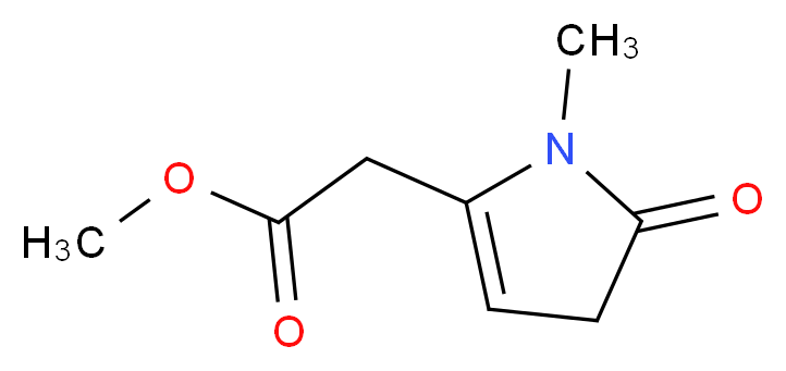 Methyl (1-methyl-5-oxo-4,5-dihydro-1H-pyrrol-2-yl) acetate_分子结构_CAS_)