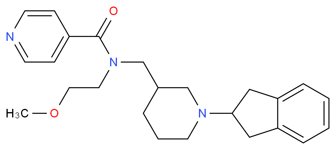 N-{[1-(2,3-dihydro-1H-inden-2-yl)-3-piperidinyl]methyl}-N-(2-methoxyethyl)isonicotinamide_分子结构_CAS_)