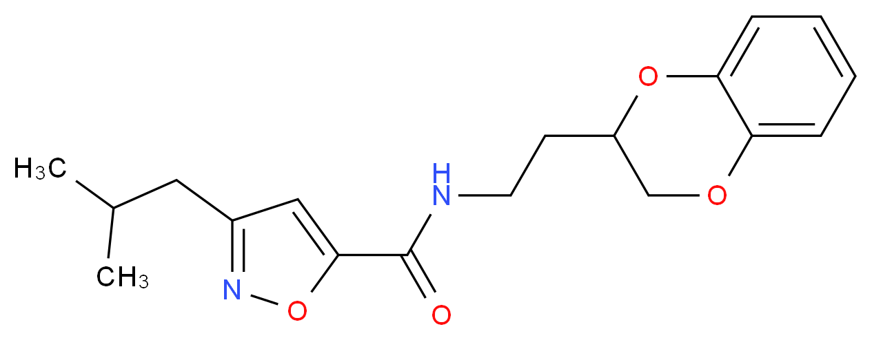 N-[2-(2,3-dihydro-1,4-benzodioxin-2-yl)ethyl]-3-isobutyl-5-isoxazolecarboxamide_分子结构_CAS_)
