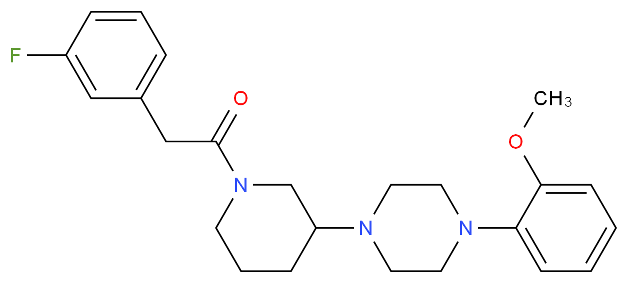 1-{1-[(3-fluorophenyl)acetyl]-3-piperidinyl}-4-(2-methoxyphenyl)piperazine_分子结构_CAS_)