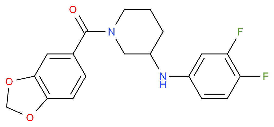 1-(1,3-benzodioxol-5-ylcarbonyl)-N-(3,4-difluorophenyl)-3-piperidinamine_分子结构_CAS_)
