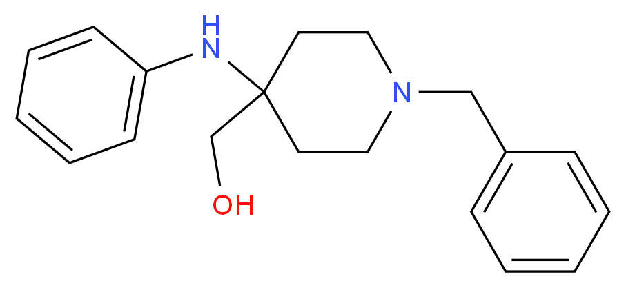 [1-benzyl-4-(phenylamino)piperidin-4-yl]methanol_分子结构_CAS_61086-04-2