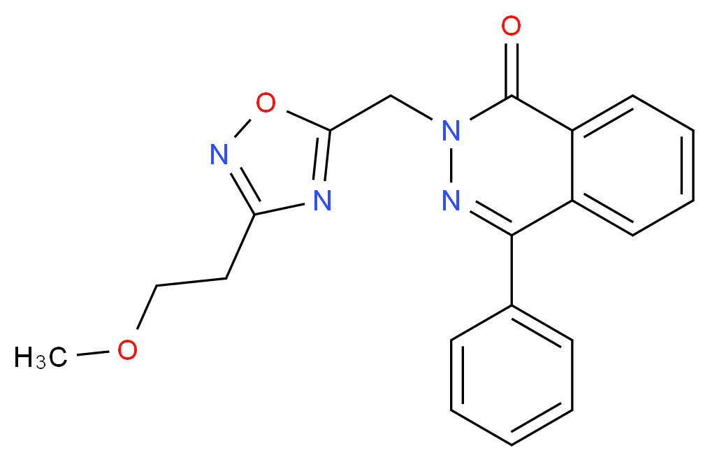 2-{[3-(2-methoxyethyl)-1,2,4-oxadiazol-5-yl]methyl}-4-phenyl-1(2H)-phthalazinone_分子结构_CAS_)