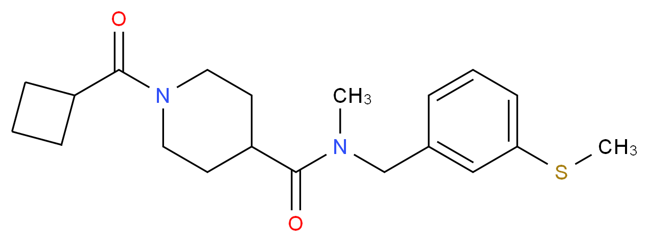 1-(cyclobutylcarbonyl)-N-methyl-N-[3-(methylthio)benzyl]-4-piperidinecarboxamide_分子结构_CAS_)