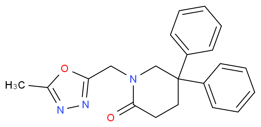 1-[(5-methyl-1,3,4-oxadiazol-2-yl)methyl]-5,5-diphenylpiperidin-2-one_分子结构_CAS_)