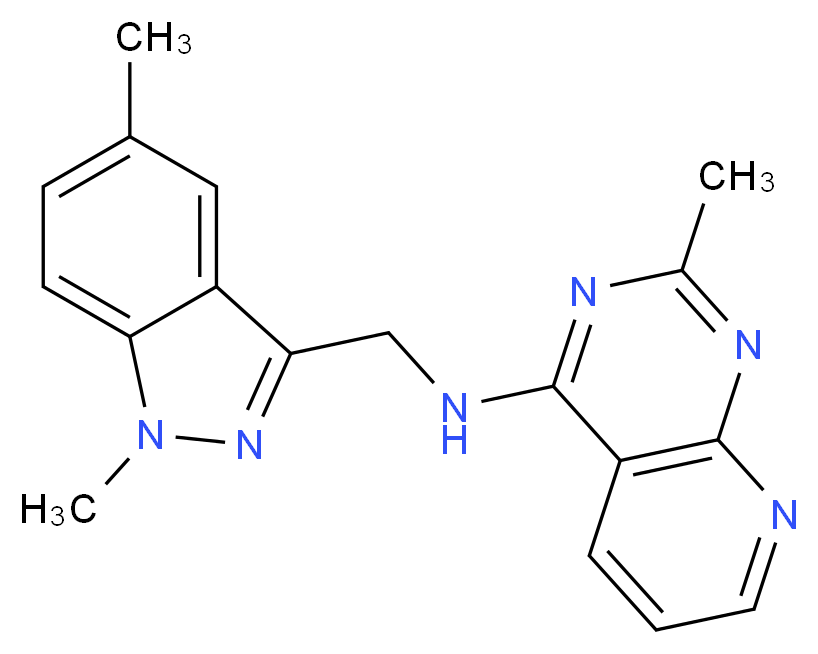 N-[(1,5-dimethyl-1H-indazol-3-yl)methyl]-2-methylpyrido[2,3-d]pyrimidin-4-amine_分子结构_CAS_)