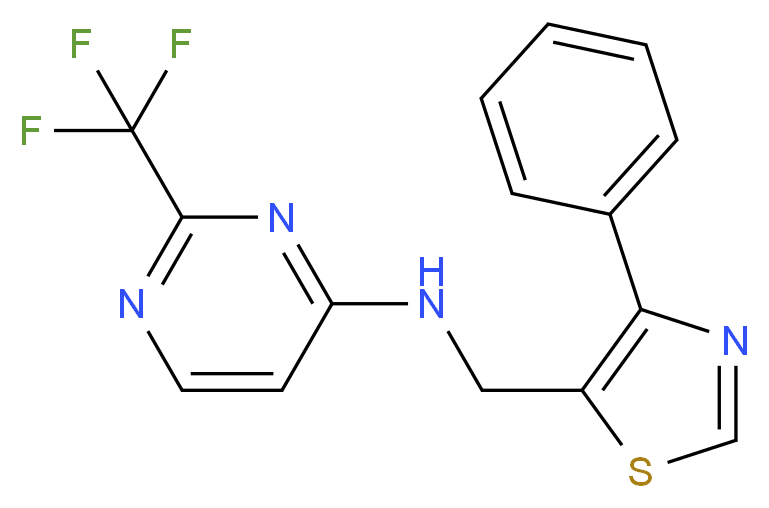 N-[(4-phenyl-1,3-thiazol-5-yl)methyl]-2-(trifluoromethyl)pyrimidin-4-amine_分子结构_CAS_)