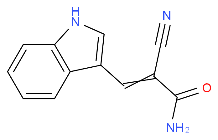 2-cyano-3-(1H-indol-3-yl)prop-2-enamide_分子结构_CAS_6940-85-8