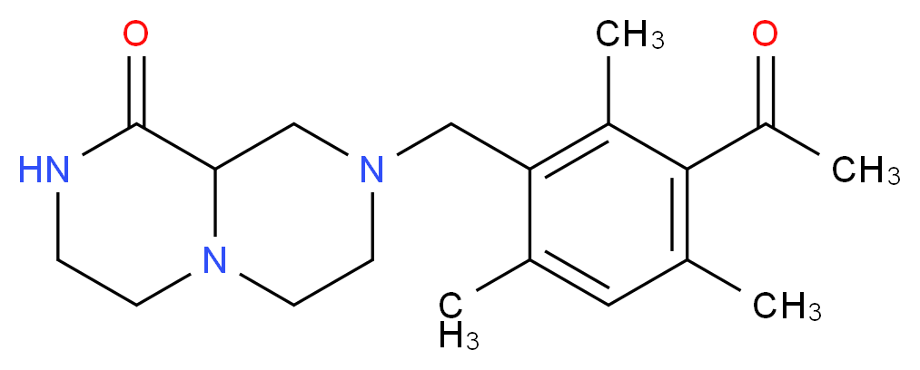 8-(3-acetyl-2,4,6-trimethylbenzyl)hexahydro-2H-pyrazino[1,2-a]pyrazin-1(6H)-one_分子结构_CAS_)