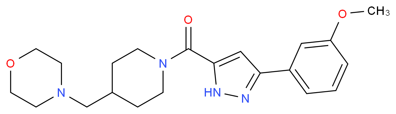 4-[(1-{[3-(3-methoxyphenyl)-1H-pyrazol-5-yl]carbonyl}-4-piperidinyl)methyl]morpholine_分子结构_CAS_)