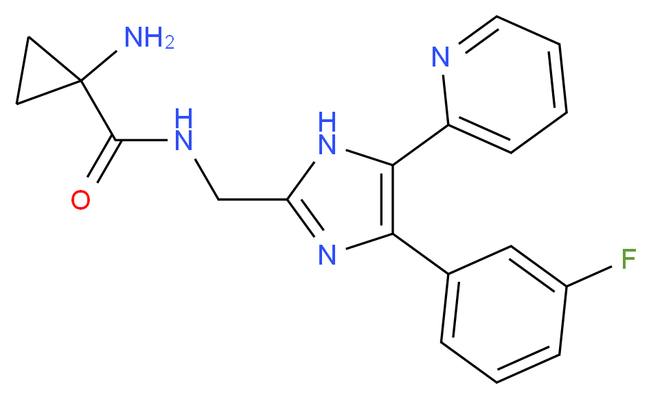 1-amino-N-{[4-(3-fluorophenyl)-5-pyridin-2-yl-1H-imidazol-2-yl]methyl}cyclopropanecarboxamide_分子结构_CAS_)