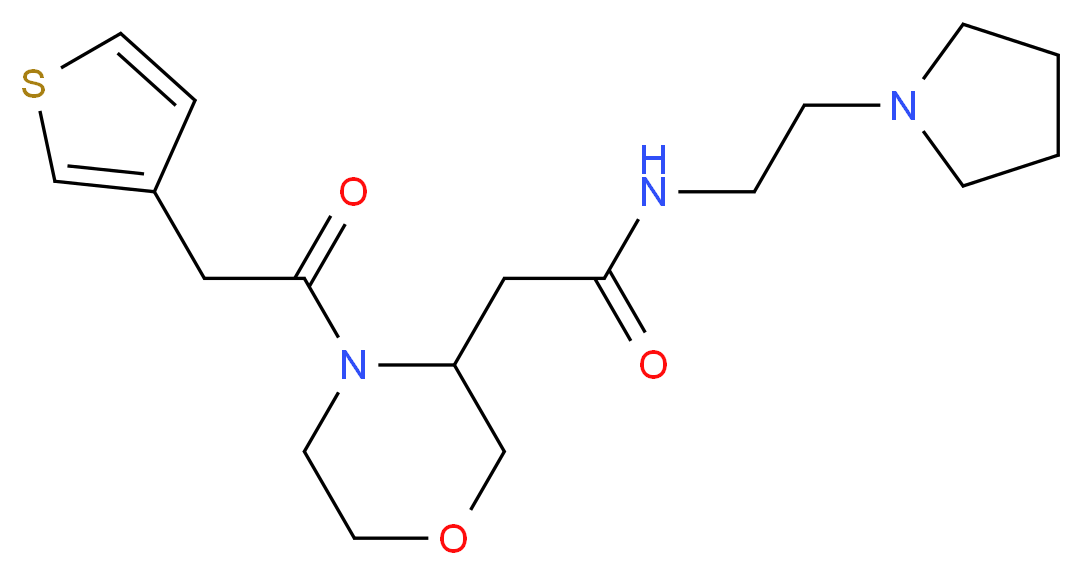 N-[2-(1-pyrrolidinyl)ethyl]-2-[4-(3-thienylacetyl)-3-morpholinyl]acetamide_分子结构_CAS_)
