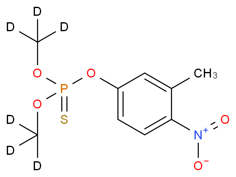 (<sup>2</sup>H<sub>3</sub>)methyl 3-methyl-4-nitrophenyl (<sup>2</sup>H<sub>3</sub>)methoxy(sulfanylidene)phosphonite_分子结构_CAS_203645-59-4