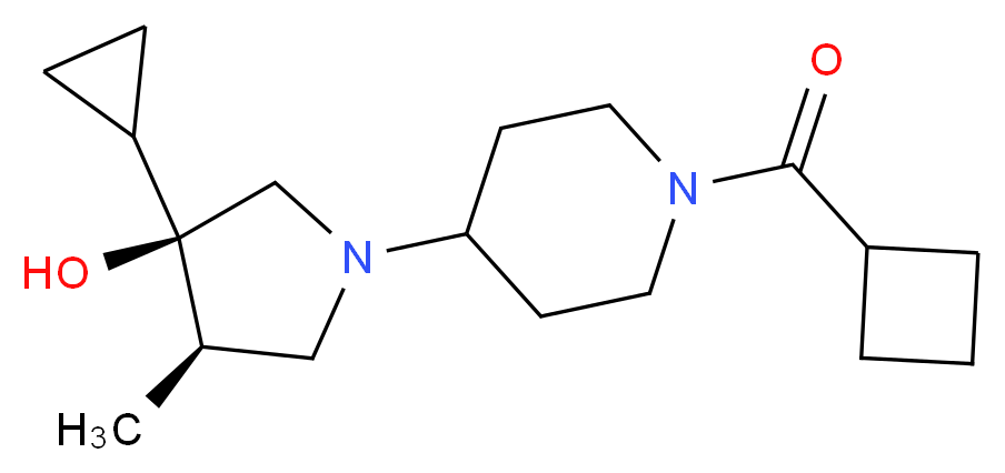 (3R*,4R*)-1-[1-(cyclobutylcarbonyl)-4-piperidinyl]-3-cyclopropyl-4-methyl-3-pyrrolidinol_分子结构_CAS_)