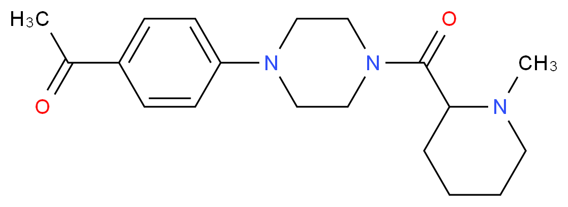 1-(4-{4-[(1-methylpiperidin-2-yl)carbonyl]piperazin-1-yl}phenyl)ethanone_分子结构_CAS_)