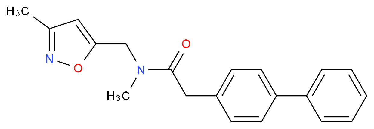 2-biphenyl-4-yl-N-methyl-N-[(3-methylisoxazol-5-yl)methyl]acetamide_分子结构_CAS_)