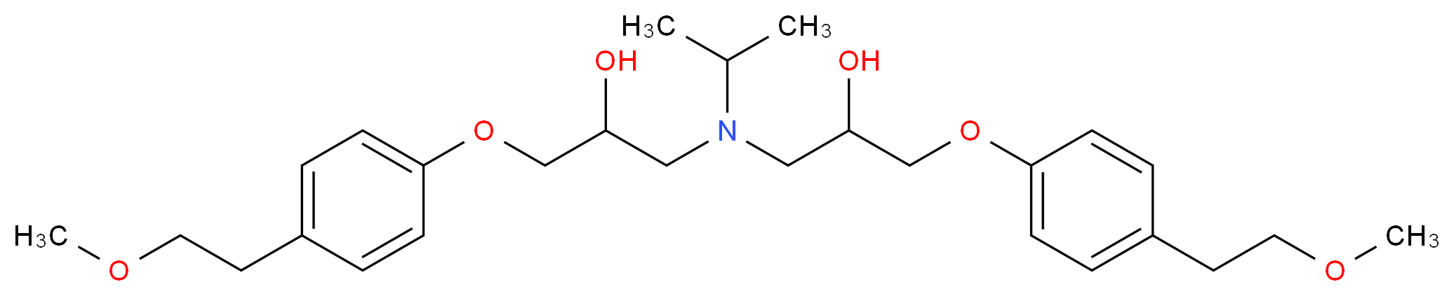 bis({2-hydroxy-3-[4-(2-methoxyethyl)phenoxy]propyl})(propan-2-yl)amine_分子结构_CAS_154784-36-8