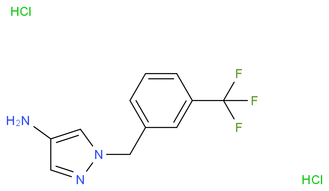 1-[3-(Trifluoromethyl)benzyl]-1H-pyrazol-4-amine dihydrochloride_分子结构_CAS_1002033-51-3)