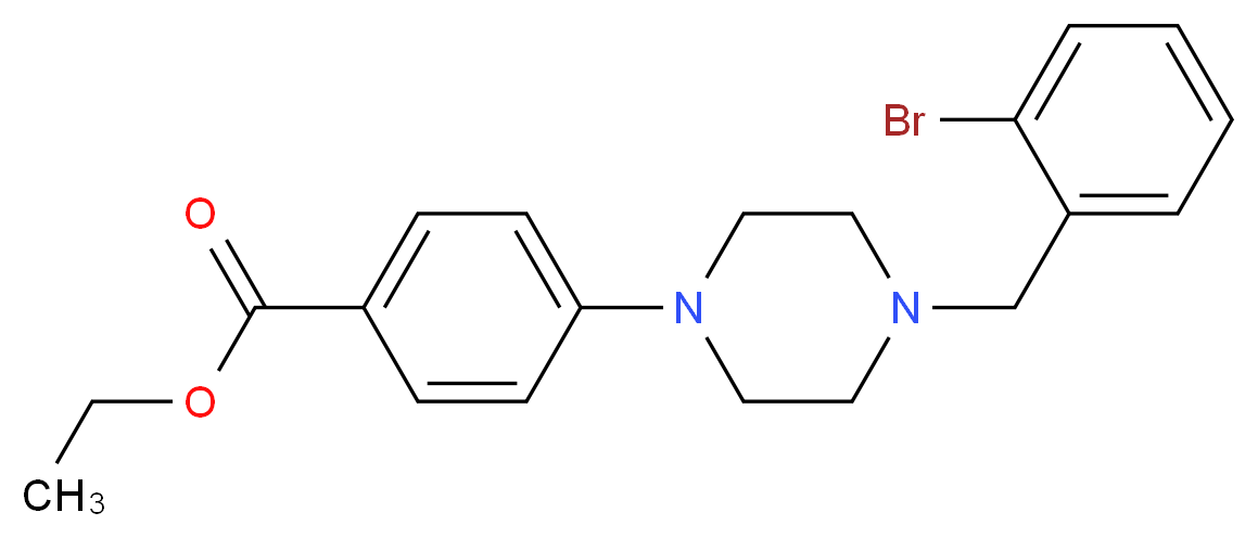 4-[4-(2-溴苄基)-1-哌嗪]苯甲酸乙酯_分子结构_CAS_926934-01-2)