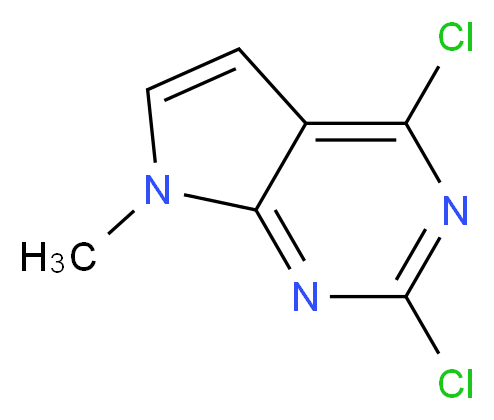 2,4-dichloro-7-methyl-7H-pyrrolo[2,3-d]pyrimidine_分子结构_CAS_90213-67-5